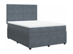 Lysvia bed base and mattress, Dark Grey 140x200cm Velvet SSSF81342