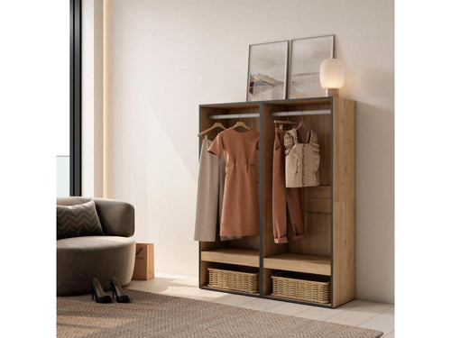 Open wardrobe 120x35x145 cm Bedroom Clothing Dressing Room Oak FCQA59153
