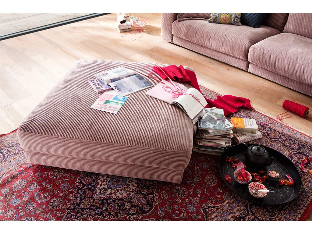 Pouf - Pink corduroy velvet - Elariva MTXU36509