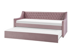 Velvet Trundle Bed 90x200 cm Pink LISS72166