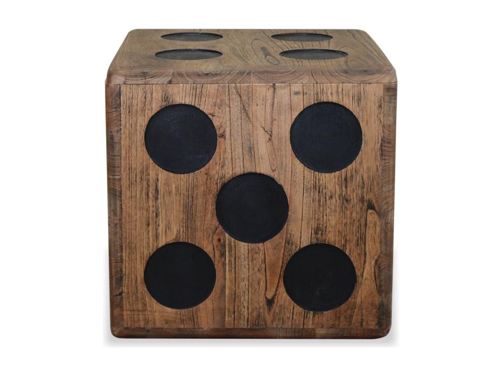 Wooden Storage Box 40x40x40 cm Dice Design GOJK78002