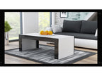 Large matte white coffee table with black lacquered edges QWWP22482