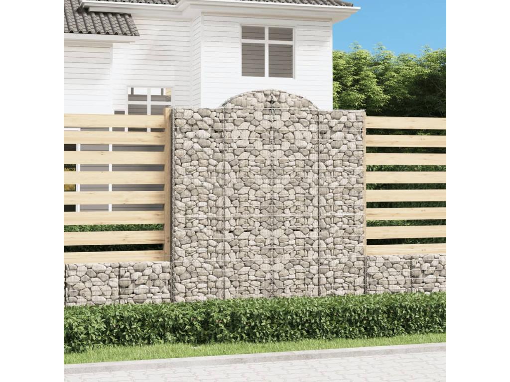 Arched gabion baskets, 4 pcs, 200x50x220-240 mm, galvanized iron, BYLZ72358