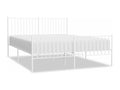 Metal bed frame with white headboard/footboard 160x200cm CAQC72386