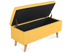 Scandinavian-style storage bench in yellow fabric ZTYC92953