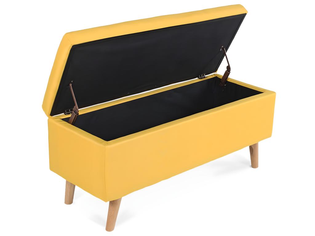 Scandinavian-style storage bench in yellow fabric ZTYC92953