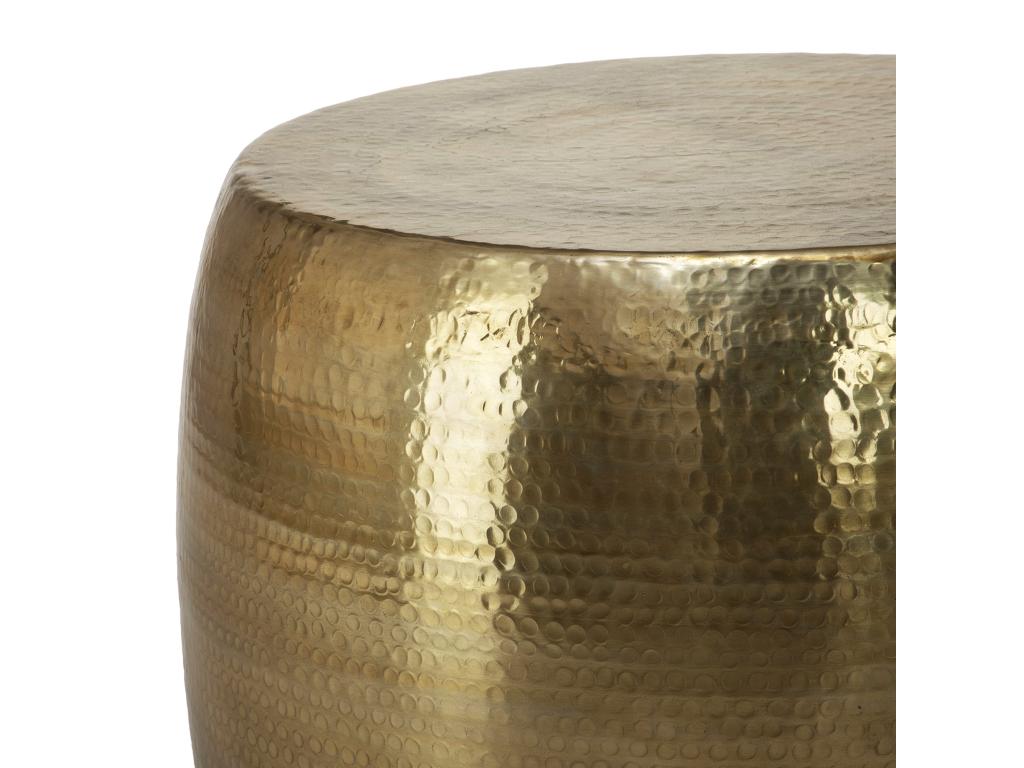 Oriental hammered aluminum coffee table, 53x41cm, gold, Lysvia FUOD04668