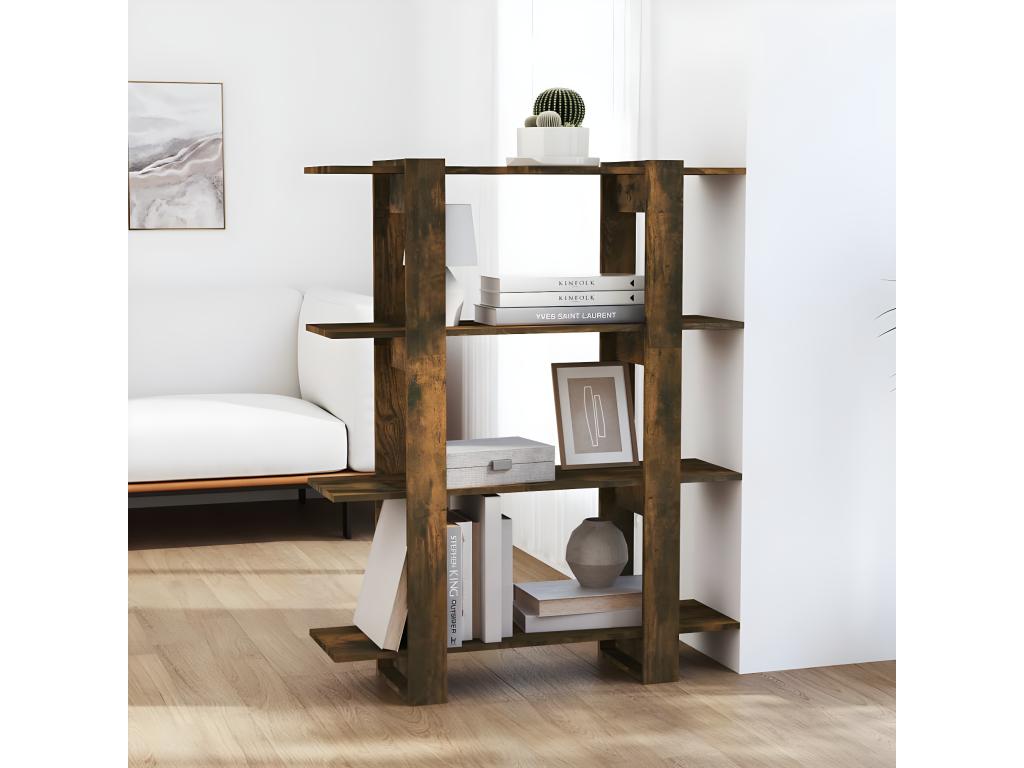Smoked Oak Bookshelf/Room Divider 100x30x123.5 cm CIZS49293