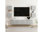 6-Piece TV Furniture Set, Concrete Grey, Chipboard, RSAK07088