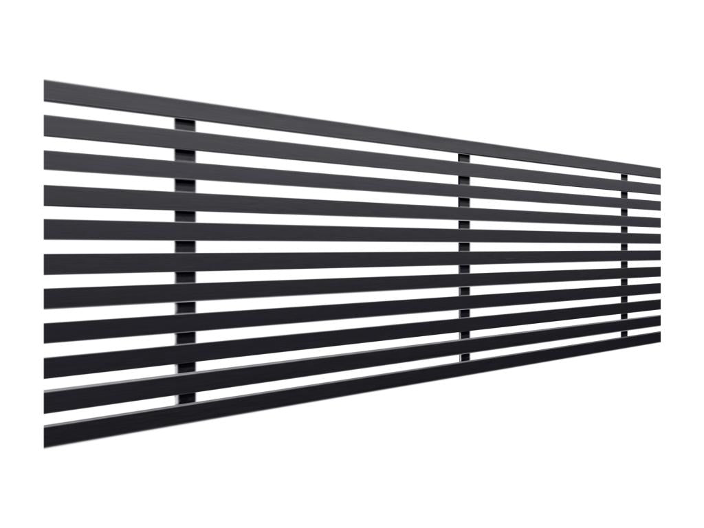 Lysvia Recycled MDF Wood Headboard, Japanese Style, 145x46cm, Fits 135/140cm Beds - Solid Black CGLR98897