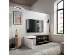 TV Stand/Bench 150x45x35cm For TVs up to 65" Electric Fireplace White and Black HKEL84380