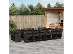 17-piece garden dining set with cushions, black resin wicker MZKM31492