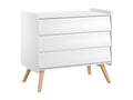 Baby cot 60x120 and 3-drawer vintage chest of drawers, white and wood, JEOL88441