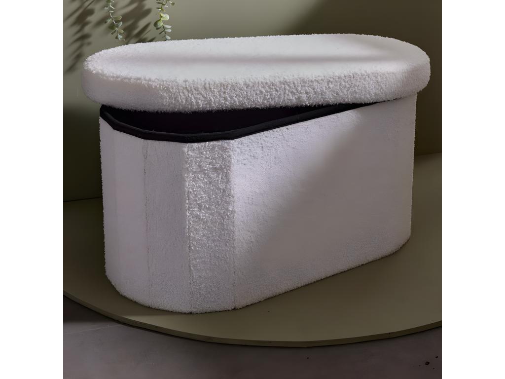 Retro Bouclette Oval Storage Bench Lysvia RYLI80702