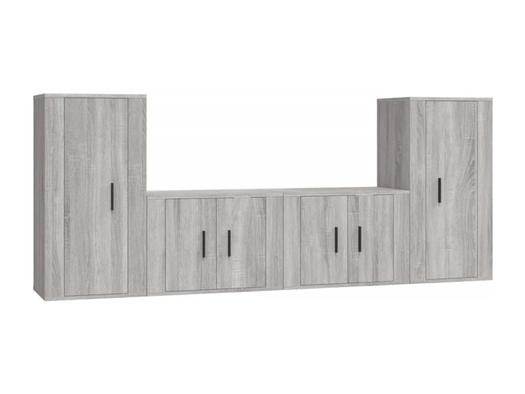 4-piece TV stand set, grey engineered wood KWUZ00402