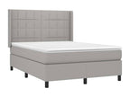 Bed base with mattress, light grey, 140x200cm, fabric OQGG50955