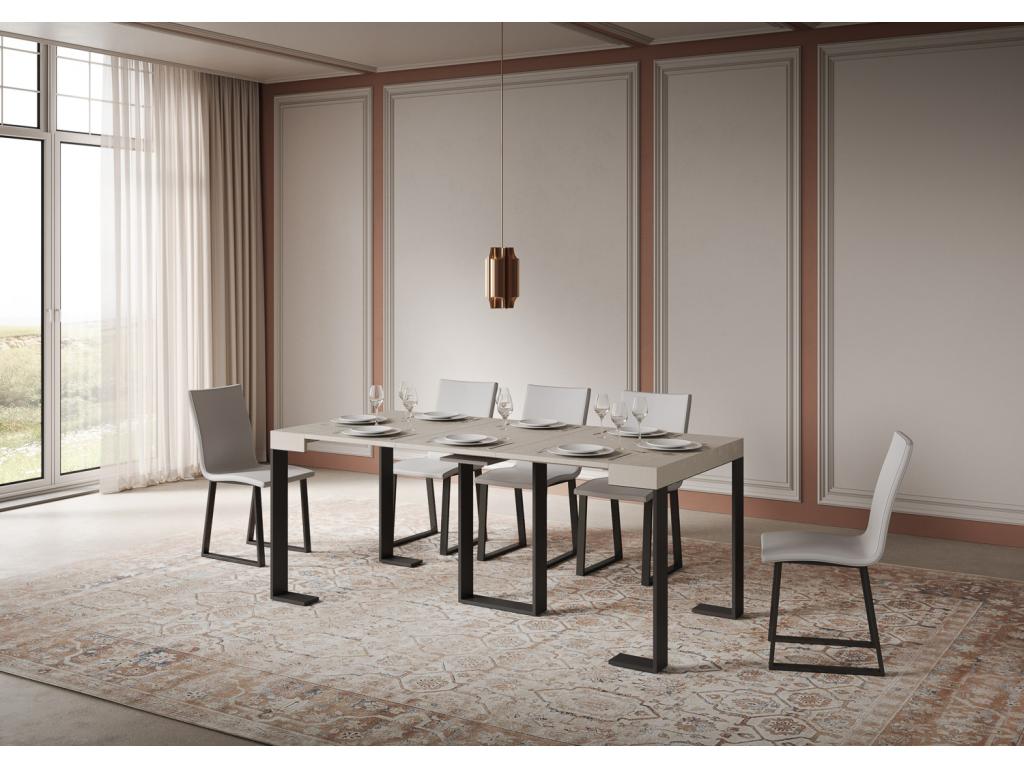 Extendable console table 90x40/196 cm Sintesi Small Cashmere frame Anthracite AEQR34733