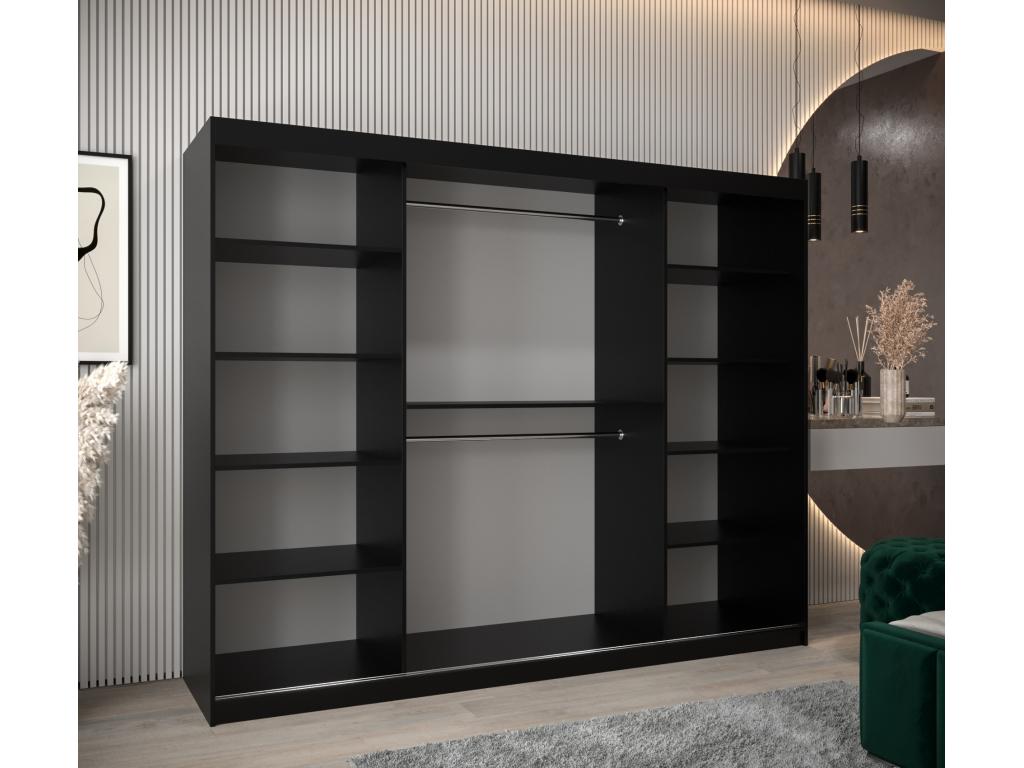 Lysvia 2 Sliding Door Wardrobe 200/250/62 3 Doors Black/White WTPJ44696