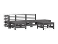 6-piece garden furniture set with grey solid wood cushions PWIO03393