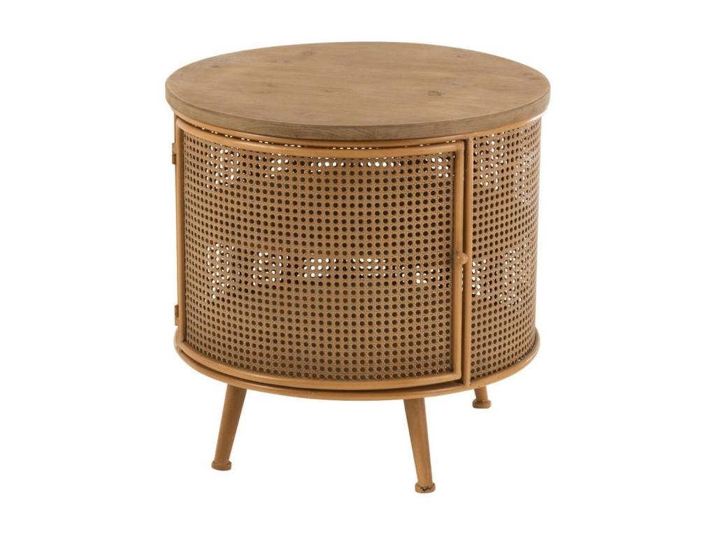 Lysvia Wooden Bedside Table 60cm Brown XDKY24106