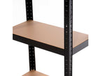 Metal shelving unit with 4 adjustable shelves, 148x60x30cm, 240kg, black, Lysvia MKEC16448