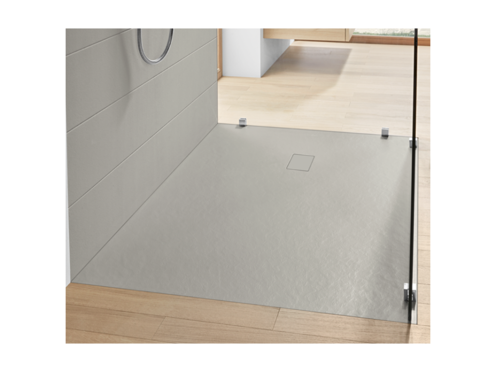 Lysvia 160x90 cm Rectangular Acrylic Shower Tray, Natural Grey QBHA01539