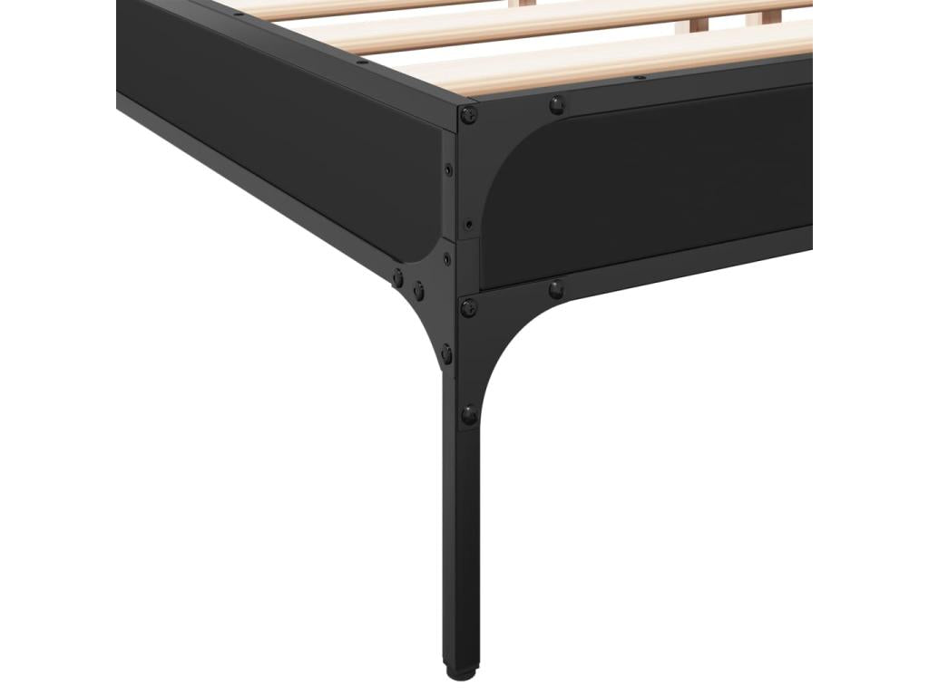 Black bed frame without mattress 200x200 cm ZSQB37902