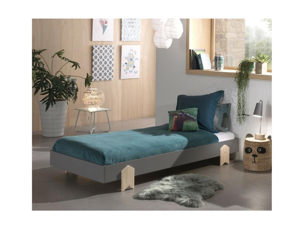 Children's Wooden Bed 90x200cm Grey UEOR16125