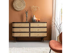 Lysvia VOPR39317 6-drawer chest in mango wood and caning