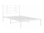 Metal bed frame without mattress and white headboard 100x190 cm UPRB89930