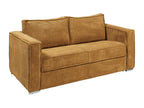 3-seater express convertible sofa in mustard yellow corduroy - 140cm wide sleeping area - 18cm mattress Elariva JPKU91668