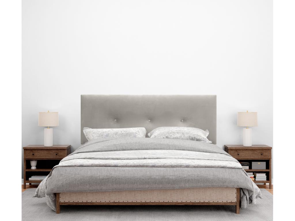 Elariva Smooth Velvet Headboard with Buttons 135x115 with Bed Legs 120/135/140 - Beige CSFU26074