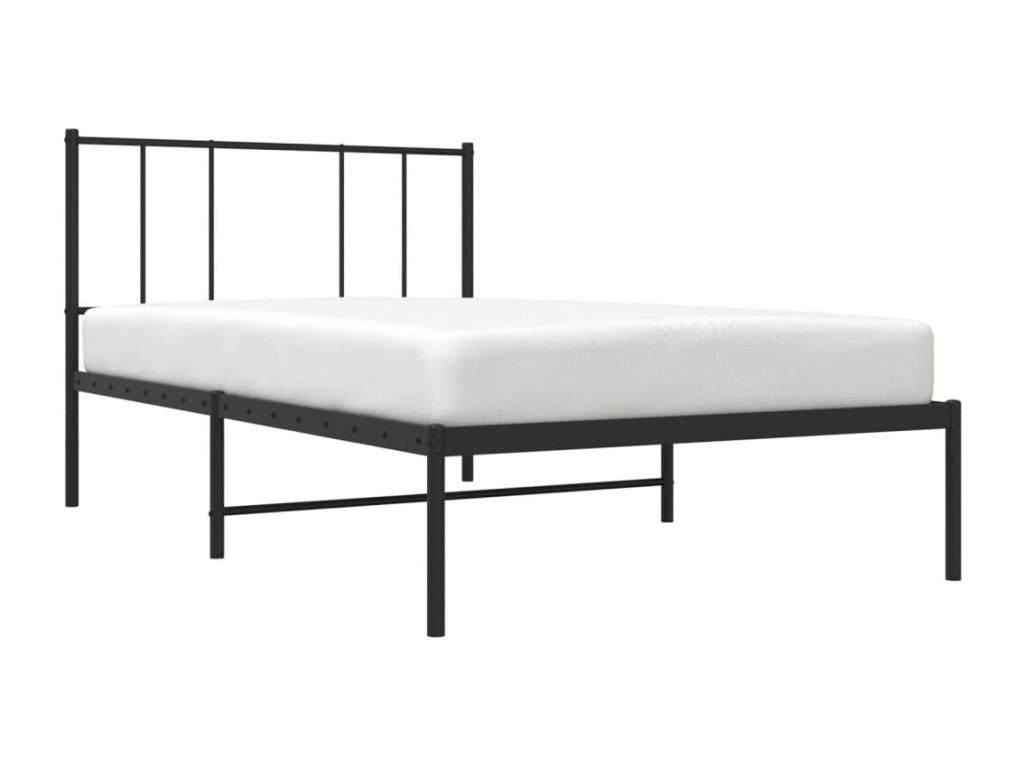Metal bed frame with black headboard 80x200 CBUC13344