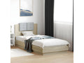 Bed frame with LED lighting, without mattress, oak finish, 90x200 cm, GWZF43414