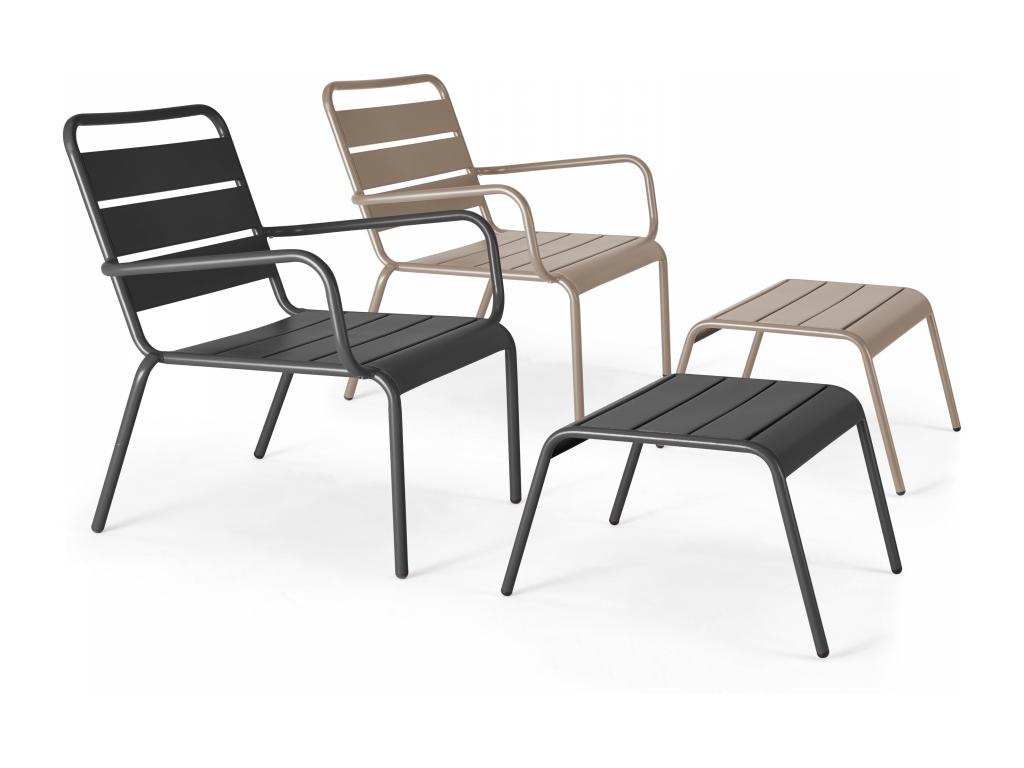 Set of 2 Dormeva armchairs with grey metal footrests and Dormeva MPHX02484