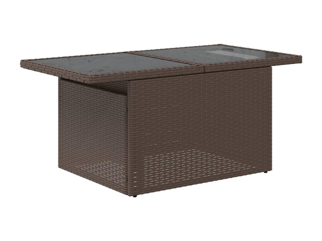 10-piece garden furniture set with brown resin wicker cushions UBLA42607