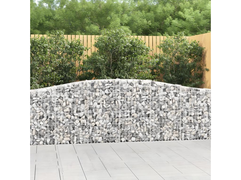 Arched gabion baskets, 10 pieces, 400x30x80/100 cm, galvanized iron, YPCF73362