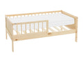 Single Children's Bed with Mattress 70x140 cm Natural Pine Wood with Slatted Base by Lysvia PUGY07063