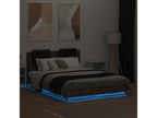 Bed frame with headboard and LED lighting, brown oak, 135x190cm PMCY58340
