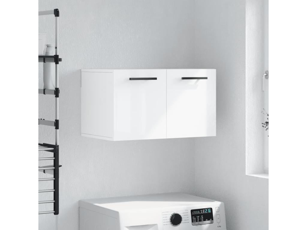 Wall cabinet, glossy white, 60x36.5x35 cm, engineered wood, JVOR97304