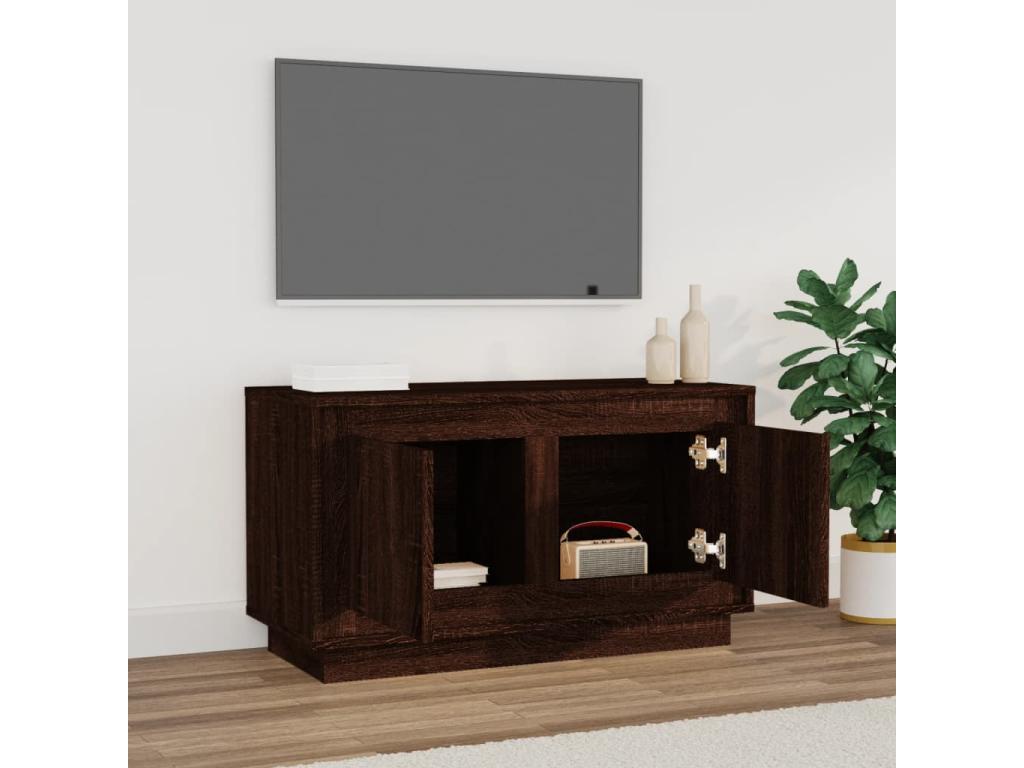 Brown oak TV stand 80x35x45 cm engineered wood KITH87672