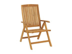 Reclining garden chairs and cushions, set of 8, solid teak LDOI13277