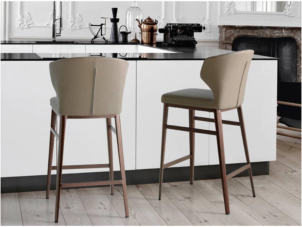 Lysvia high chair in faux leather and steel - Set of 2 - Colour: Lysvia 00 White KYMW80617