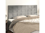 4-piece headboard set, light grey, 100x5x78/88 cm, velvet, BUYC75106