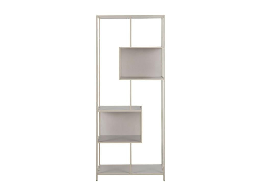 Scandinavian bookcase in beige metal with 5 shelves - Lysvia GVJH93912