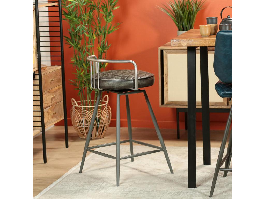 Lysvia industrial brown bar stool QIPW96705