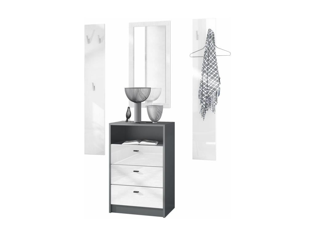Anthracite and White Lacquered Entrance Set NDYL90993