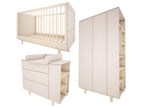 Complete bedroom set including convertible bed (70x140cm), changing table and 2-door wardrobe Lysvia - Beige KRUD61789