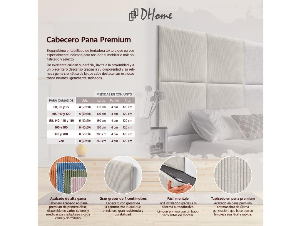 Elariva Upholstered Headboard in High-Quality Corduroy, Elariva Interior composed of interchangeable self-adhesive panels, bone white, 95 cm, NAOO19023