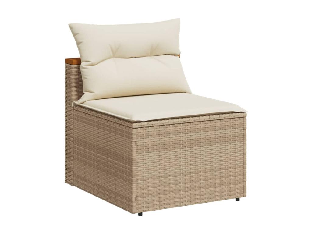 5-piece beige resin wicker garden furniture set with cushions by Elariva GPQU18619